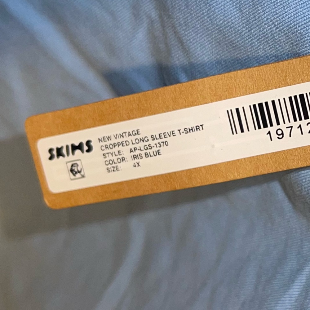 NWT SKIMS New Vintage Crop Long-Sleeve Shirt